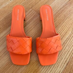 Marc Fisher orange baby heels size 8 - worn once